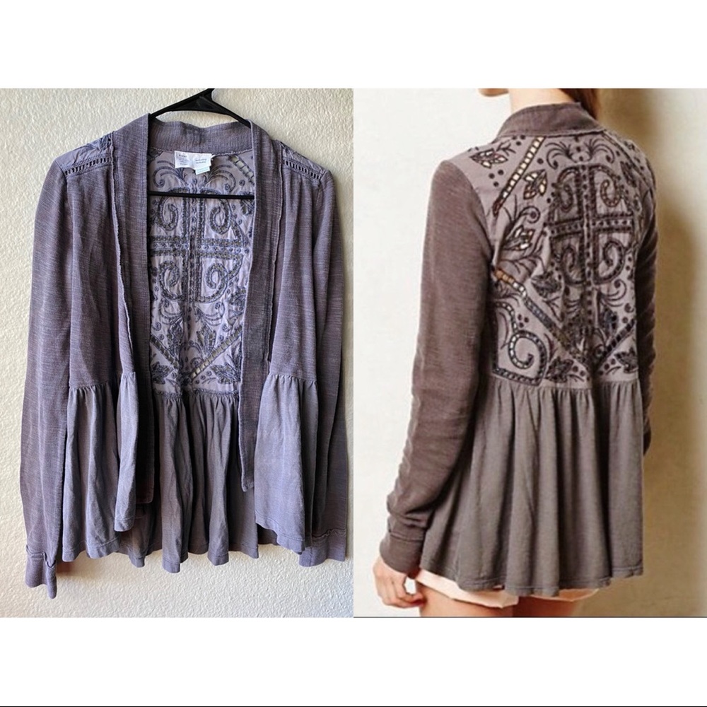 Anthropologie - Saturday Sunday Crochet Back Cardi